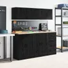 vidaXL Szafki ścienne do garażu 2 szt. czarny materiał Podgląd zdjęcia produktu 4