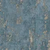 A close-up of textured wallpaper with a distressed blue and gold pattern. Náhľad obrázku produktu