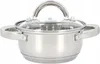 A stainless steel pot with a glass lid and handles, shown from a front-facing angle against a white background. Náhled obrázku produktu