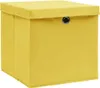 vidaXL Úložné boxy s víkem 10 ks. Žluté 32x32x32 cm Látkové Náhled obrázku produktu 1