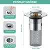 2-in-1 Waschbeckenstöpsel mit Abflusssieb, 2 Stk,Edelstahl, Produktbild-Vorschau 2