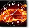 Wanduhr - Quadrat - Glasuhr - Auto Feuer Illustration - Produktbild-Vorschau 1