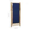 vidaXL Chaise longue bambou et toile bleu marine Voir les images du produit 17