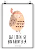 Mr. & Mrs. Panda Bild Eule Federschmuck DIN A5 - Weiß - Produktbild-Vorschau 1