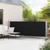 A patio area with outdoor furniture and a retractable side awning. Voir les images du produit
