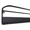 A black metal wall-mounted shelf with two horizontal bars and a solid back panel. Produktbild-Vorschau
