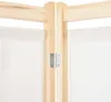 Close-up of a wooden room divider with white fabric panels. Anteprima dell’immagine prodotto