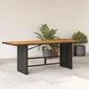 vidaXL Gartentisch mit Holzplatte Schwarz 190x80x75 cm Poly Produktbild-Vorschau 2