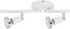 A white ceiling track light with two adjustable spotlights. Produktbild-Vorschau