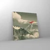Bilder auf glas - Einteilig - Rot Flugzeug Berge - 60x60cm Produktbild-Vorschau 4