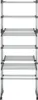 A tall, multi-tiered shelving unit with a silver frame and shelves. Anteprima dell’immagine prodotto