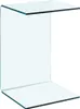 A clear glass side table with a C-shaped design, presented against a white background. Anteprima dell’immagine prodotto