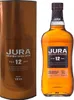 A bottle of Jura 12 Year Old Single Malt Scotch Whisky and its accompanying gift tube are displayed side-by-side against a white background. Produktbild-Vorschau