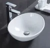 Ovales Ceramik-Auflauffwaschbecken oval weiß für Waschtisch Produktbild-Vorschau 4