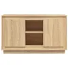 A front view of a wooden sideboard with two doors and an open shelving unit in the center. Anteprima dell’immagine prodotto