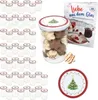 A collection of glass jars, a jar filled with cookies, a recipe book, and a decorative plate, all with a Christmas theme. Produktbild-Vorschau