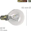 Lampe E14 40W 45mmØ 75mm 220/230V Kugelform Universal für Produktbild-Vorschau 15