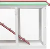 vidaXL Veľká králikáreň Červeno-biela 145x45x84 cm Drevo Náhľad obrázku produktu 4