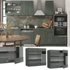 Küchenglasschrank Vicco Fame-Line Grün-Gold Landhaus 80 cm, Produktbild-Vorschau 2