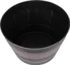 An empty planter pot with a wood-effect barrel design. Produktbild-Vorschau