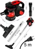 A collage of a vacuum cleaner and its accessories with dimensions indicated by text and lines. Podgląd zdjęcia produktu