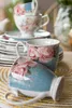 Clayre & Eef Tasse 300 ml Blau Weiß Porzellan Blumen Produktbild-Vorschau 4