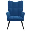 A blue velvet armchair with black legs is shown against a white background. Náhled obrázku produktu