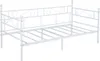 A white metal daybed frame is shown from a side angle against a white background. Voir les images du produit