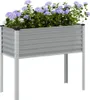 vidaXL Plantenbak, grijs, 100x45x90 cm, staal Productafbeelding-voorbeeld 2