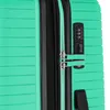 Close-up of a green suitcase zipper and combination lock. Produktbild-Vorschau