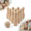 BOWLING IN LEGNO DI FAGGIO con pallina da 5 cm, set da 10 Anteprima dell’immagine prodotto 1