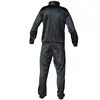 A full-body view of a black tracksuit from the back, presented on a white background. Produktbild-Vorschau