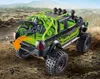 A toy off-road truck with a motorcycle in the bed, on a dirt terrain. Anteprima dell’immagine prodotto