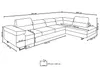 A diagram showing the dimensions of a sectional sofa. Produktbild-Vorschau