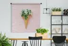 MuchoWow® Wandteppich Wandbehang Eiswaffel - Blumen - Produktbild-Vorschau 3
