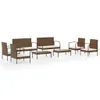 vidaXL 8-tlg. Garten-Lounge-Set mit Auflagen Poly Rattan Produktbild-Vorschau 3