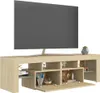 vidaXL TV-Schrank mit LED-Beleuchtung Sonoma-Eiche Produktbild-Vorschau 8