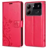 A red flip case for a ZTE Blade A54 phone is shown, with the phone inserted into the case on the right and the case open on the left. Produktbild-Vorschau