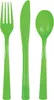 Set aus 18 Plastikbesteck limonengrün -18 cm Produktbild-Vorschau 1