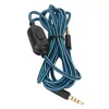 A gaming headset cable with a volume control and mute switch, coiled on a white background. Voir les images du produit