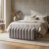 Sitzbank Sundo grau gepolstert 95x40x42 cm mit dekorativer Produktbild-Vorschau 2