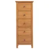vidaXL Commode haute avec tiroirs 45x32x110 cm Chêne massif Voir les images du produit 1
