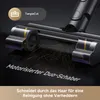 Close-up of a vacuum cleaner head with hair being cut by a rotating brush. Produktbild-Vorschau