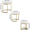 Couchtisch-Set Vicco Montreal Weiß/Gold 55 x 55 cm 3 Teile, Produktbild-Vorschau 6