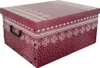 A decorative cardboard box with a lid, featuring a snowflake pattern. Produktbild-Vorschau
