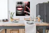 MuchoWow® Poster Lippen - Rot - Schwarz 100x100 cm - Produktbild-Vorschau 3