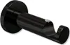 A black curtain rod bracket is shown against a white background. Produktbild-Vorschau