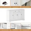 A collage of images showcasing a white sideboard with various close-up details of its features. Voir les images du produit