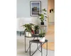 Several potted plants are displayed on nested black metal side tables in a living room setting. Produktbild-Vorschau
