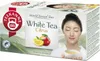 A box of Teekanne White Tea Citrus tea, featuring a woman holding a cup of tea. Produktbild-Vorschau